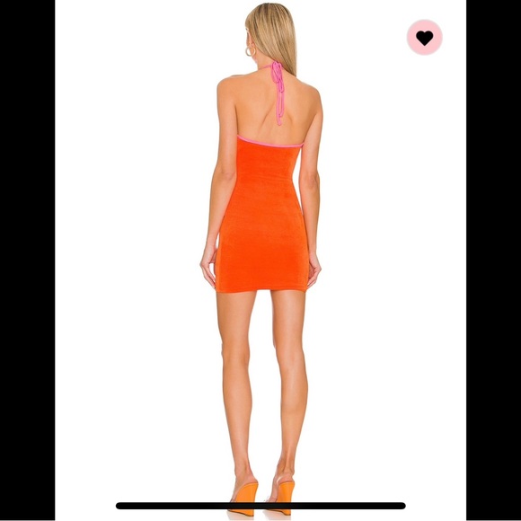 SUPERDOWN Orange Halterneck Mini Dress - Picture 3 of 12